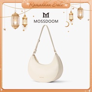 MOSSDOOM Women's Bag Kattie Bag Korean Style With Zipper Underarm Bag Putih Half Moon Shoulder Bag