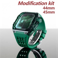 No Yellowing Transparent Case Modification Kit Suitable for iwatch Series 7 8 9 45mm Silicone Strap for iwatch 4 5 6 SE 44mm