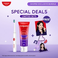 [FREE IU Keychain+IU Photocard] Colgate B150 Deep Clean Battery Toothbrush + Colgate Optic White Pur