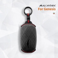 For 2022-2023 Genesis GV60 GV90 G90 Alcantara Suede Car Key Case Shell Keychain Accessories