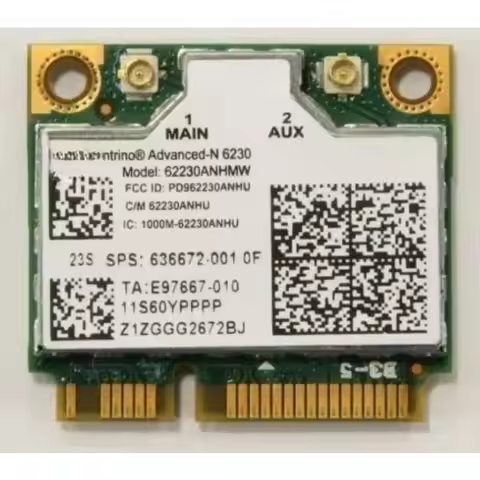 Wireless Adapter Card for Intel 62230ANHMW 802.11n Centrino 6230 WiFi bt PCI-E Half card for 636672-