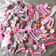 Set 50 kẹp tóc màu hồng mix nhiều mẫu dễ thương cho bạn nữ và bé gái Women