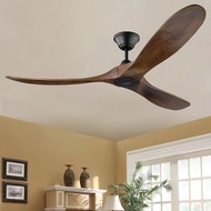 60 70 Inch Large Ceiling Fan Only Remote Control DC Motor Reverse Wood Blades Fans Lighting High Qua