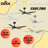DEKA F5DC PRO 56" Baby Fan 46" 5 Blade DC Motor 14Speed Remote Control Ceiling Fan with Light Kipas 