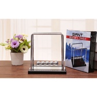 (18x18x12cm) Newton pendulum with steel frame, wooden base and GVSK glass (large size)