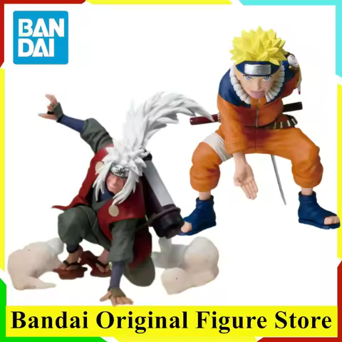 Original BANDAI NARUTO Anime Uzumaki Naruto & Jiraiya Naruto 72 Series Action Figurine Toys PVC Mode
