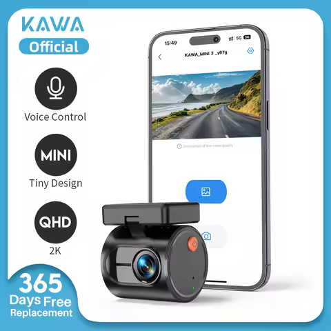 2K Mini Dash Camera Front DVR KAWA MINI 3 Hidden Dash Cam Video Recorder Emergency Voice Control Nig