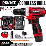 DEKWE DK1012 MESIN BOR BATERAI CORDLESS DRILL 12v SET MATA BOR / JLD 12v