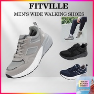 [FitVille] Men's Wide Walking Shoes - Extra Roomy 2E/4E Sneakers, Lightweight & Slip-Resistant Athle
