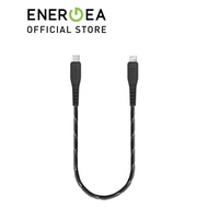 ENERGEA NYLOFLEX 30cm / 3m USB Type C to Lightning C94 MFI iPhone Cable Charger Black Color