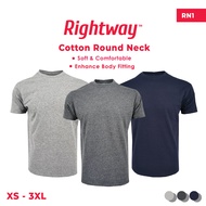 RIGHTWAY Cotton Round Neck Best Selling Unisex Men Women Cotton Soft Basic Round Neck Plain T-Shirt Baju Kosong RN1 GROUP C