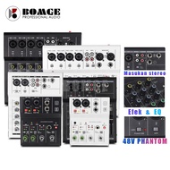 BOMGE M4/6 Professional 4/6 Channel Portable Audio Mixer with 5V Power Supply, DSP Effects, Bluetoot