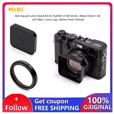 NiSi Black Adapter Hood Kit For Fujifilm X100 Series X100S X100F X100T X100V X100VI Metal Lens Hood 