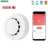 Tuya WiFi Smart Smoke Alarm Detector Fire Alarm Smokehouse Combination Home Security System Work Wit