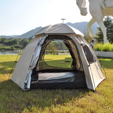 Double Layer 6 Person Glamping Tent,6 Person Outdoor Tent,6 Person Camping Tent,6 Person Family Tent