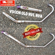 Knalpot Vixion OLD NEW Header Semi Minimalis Original DINDIN4 MUFFLER Corong Keong Jumbo Biru Kou da