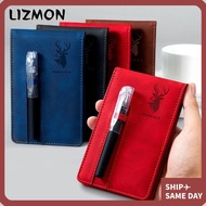 LIZMON A7 Notebook, Portbale Leather Cover Pocket Notebook, Horizontal Line A7 Memo Pad Students