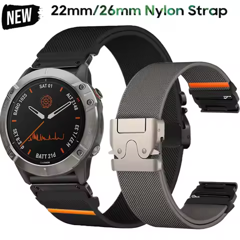 22mm 26mm Quickfit Nylon Strap For Garmin Descent Mk3i 51mm Mk2 Bracelet Garmin Enduro 2 MARQ/Epix G