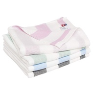 Bloom Imabari Towel Certified Gauze Towel Face Towel 4 Piece Set Groovy Border Kitchen Towel Quick-D