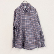 BROOKS BROTHERS Brothers 長袖扣襯衫，格子圖案，顏色，XL 碼，古著。