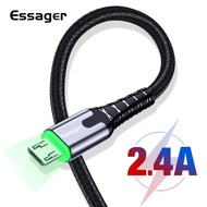Essager LED Micro USB Cable Fast Charging Data Wire Cord 2m 3m Microusb Charger Cable For Samsung Xiaomi LG Android Mobile Phone