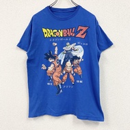 古著七龍珠 Z 七龍珠孫悟空短袖印花 T 卹，藍色，M 碼