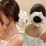 Scrunchies 2 layers by elwynty 🩷 Large size hair tie, big size 2 layers of French lace
