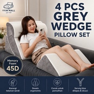 YYIN Bed Wedge Pillow Memory Foam Triangle Pillow for Sleep Apnea, Acid Reflux, Snor-ing