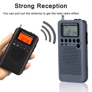 HRD-104 Portable AM/ FM Stereo Radio Pocket 2-Band Digital Tuning Radio Mini Receiver Outdoor With D