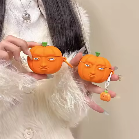For Huawei Freebuds 4 4i 4E 5 5i 6i Pro2 Pro3 Pro4 Se2 Se3 FreeClip Case,Cartoon Cute Pumpkin Earpho