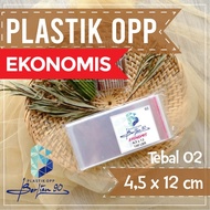 Contents 100 PCS_Plastic opp Seal 4.5x12 cm Thickness 02 Micron Plastic Glue Seal 4.5 x 12 cm Clear 