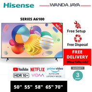 [NEW 2024] Hisense TV 55 Inch 4K UHD SMART TV A6100 (43"/50"/55"/65") Television 电视机