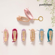 GUADALUPE Mini Ballet Shoes Keychain, Satin Ballet Shoe Shape Pointe Shoes Keyrings, Collocation Poi