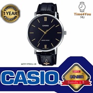 ของแท้100% นาฬิกา คาสิโอ CASIO รุ่น MTP-VT01L-1B นาฬิกาข้อมือ นาฬิกาผู้ชาย สแตนเลส สายหนัง ประกัน1ปี ร้าน Time4You T4U