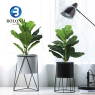 BO Artificial Fiddle Leaves Fig Tree, Real Touch Large Fake Ficus Tree, Green Plant Plastic Delicate