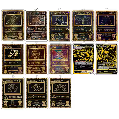 Pokemon Double Sided Keychain Mew Mewtwo Charizard Ditto Blastoise Acrylic Small Cards Anime Charact
