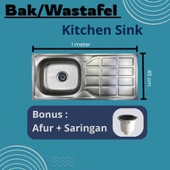 Stainless Steel sink 1m 345cm Single Hole Kitchen sink