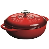 Lodge EC3D43 Enameled Cast Iron Dutch Oven, 3 Quart, Red