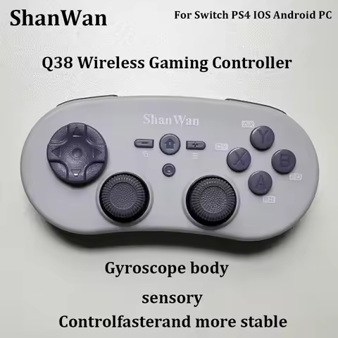 2025 New Shanwan Q38 Wireless Gaming Controller Joystick Dual Hall Effect Gyroscope Body Sensation A