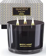 96NORTH Luxury Black Candle | Large 3-Wick Jar Candle | Up to 40 Hours Burning Time | 100% Natural S