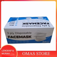 Masker 3 Ply Non Medis Disposable / Masker 3 Ply / Masker 3 Ply isi 50