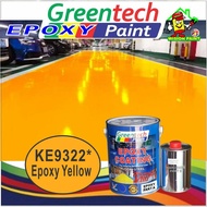 KE9322 EPOXY YELLOW ( GREENTECH PAINT ) Cat Lantai ( 5L or 1L )( EPOXY Paint + Hardener ) EPOXY FLOOR / WATERPROOF