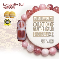 Dzi Kingdom Red Jade Treasure Vase Dzi Bracelet 天珠王国长寿宝瓶天珠手链