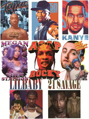 Vintage Asap Rocky printing for clothes patches Flex fusible transfer iron on transfer