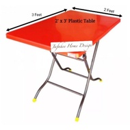JFH 3V 2B 2'x3' Plastic Foldable Table / Meja Makan Boleh Lipat