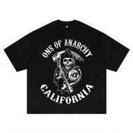 Sons of Anarchy T Shirt Men Biker Style Skull Graphic Tee California Top