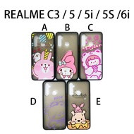 Realme C3/5/5i/5s/6i Frosted Matte Fasion Cartoon Design Dualtone Phone Case