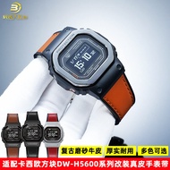 Suitable for G-SHOCK Casio 3516 DW-H5600MB AE-1200 Small Square Modified Retro Genuine Leather Watch