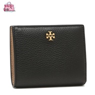 (CHAT BEFORE PURCHASE)NEW AUTHENTIC TORY BURCH BLAKE BIFOLD COLOR BLOCK MINI WALLET BLACK DEVON SAND 84691 / F84691