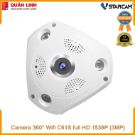 Camera Wifi IP Vstarcam C61s Full HD 1536P ốp trần góc rộng 360 độ bảo hành 12 tháng